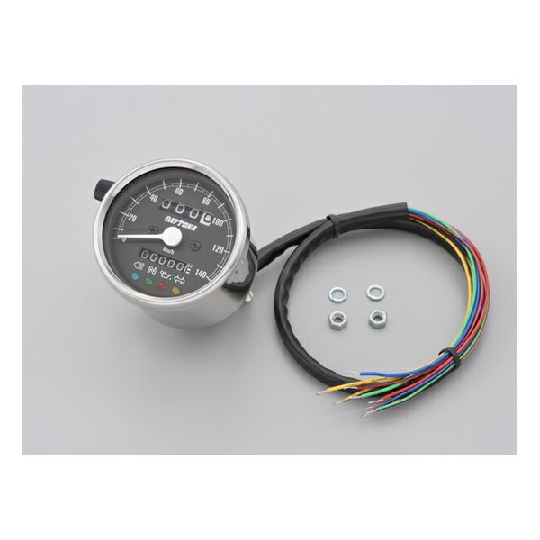 【10日は24時間限定クーポン配布】その他 そのほか機械式スピードメーター φ60 ステンレスボディ/ブラックパネル 140km/h D15637(2500272)代引不可 送料無料