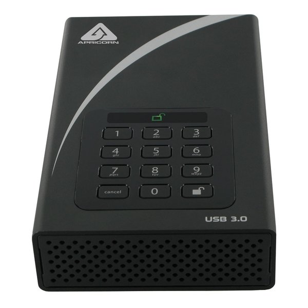 【30日は24時間限定クーポン配布】Apricorn アプリコーンセキュアストレージ Aegis Padlock DTシリーズ AES-XTS 256ビット 20TB 3.5インチ ADT-3PL256-20TB R2(2613588)代引不可 送料無料