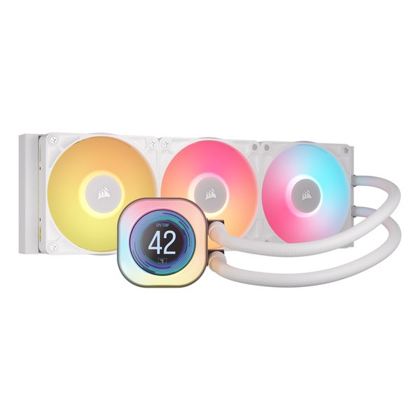 CORSAIR コルセア水冷一体型CPUクーラー iCUE LINK TITAN 360 RX RGB LCD White 120mmファン3基 CW-9061026-WW(2642924)代引不可 送料無料