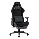 【スーパーSALE要エントリーで最大300%ポイントバック】VESTEX(ベステックス)S1 カラーファブリック フットレスト付き ゲーミングチェア ブラック ...