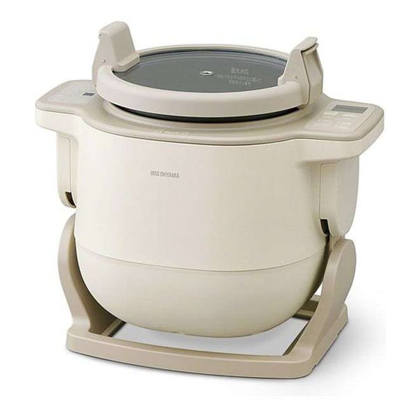 Rakuten - 【20日はエントリーで最大5000ポイント】IRIS OHYAMA アイリスオーヤマ自動かくはん式調理機 CHEF DRUM アイボリー DAC-IB2-C(2648614)送料無料