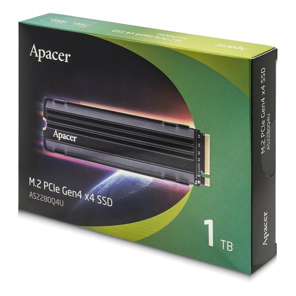 【20日は24時間限定クーポン配布！】Apacer アペイサーSSD 1TB/NVMe/PCIe Gen4x4/M.2 2280/書込6000MB/s/読込7300MB/s/5年保証/ブラック AP1TBAS2280Q4U-1(2649811)送料無料