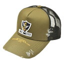 【15日は24時間限定クーポン配布】HOUSTON ヒューストン23SS HT FLYING TIGER MESH CAP カーキ HTG-KW005-35(2...