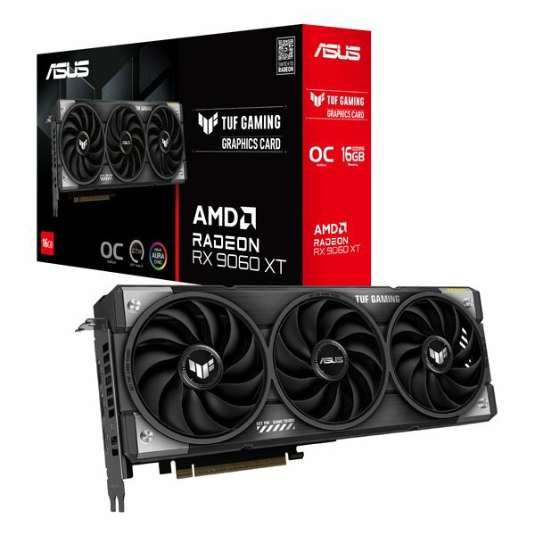 【20日は24時間限定クーポン配布】ASUS エイスースTUF Gaming Radeon RX 9060 XT 16GB GDDR6 OC Edition 転送不可 TUF-RX9060XT-O16G-GAMING(2653613)送料無料