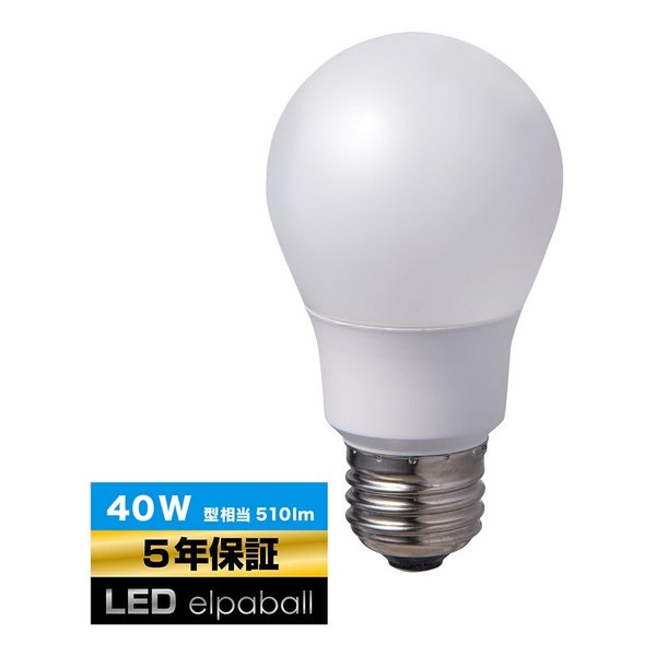 8/25ץȥ꡼Ǻ1ݥȡݥۡELPA LEDŵ ŵA E26 40W  ۸ LDA5D-G-G5101(2655463)