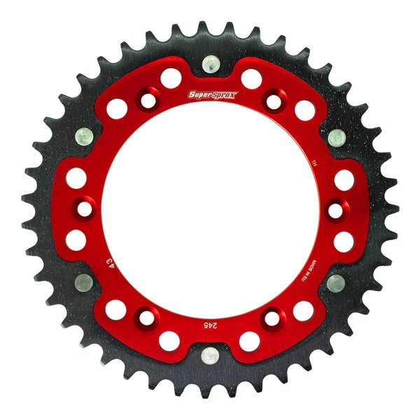 【20日は24時間限定クーポン配布】Supersprox スーパースプロックスSPX REAR STEALTH 245-43T RED RST-24543-RED(2534453)代引不可 送料無料