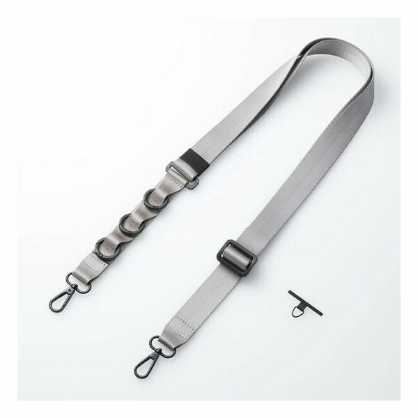 【15日は24時間限定クーポン配布】ELECOM エレコムスマホショルダーストラップ アッシュグレー P-STSDH1FLPCGY(2648381)送料無料