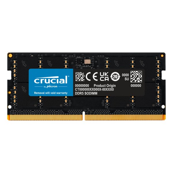 【10日は24時間限定クーポン配布】crucial クルーシャルノート用メモリモジュール 32GB/DDR5-5600/SODIMM/ブラック CT32G56C46S5(2654183)代引不可 送料無料