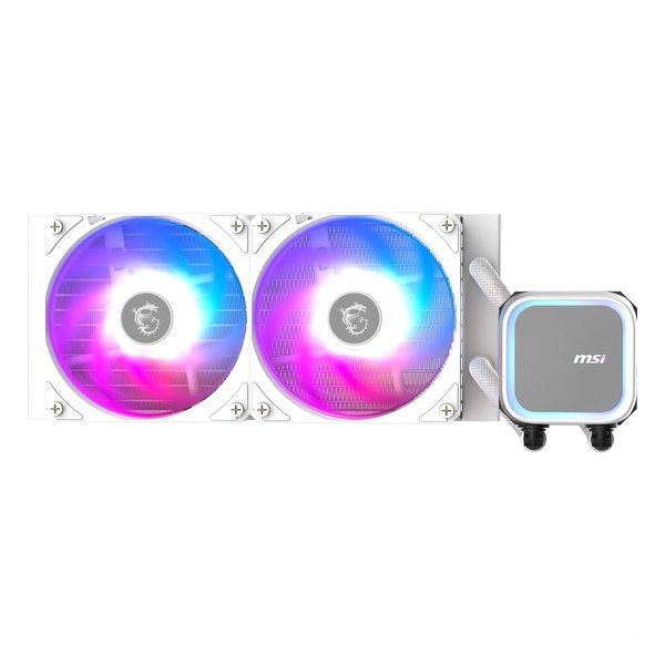 【1日は24時間限定クーポン配布】MSI エムエスアイ水冷CPUクーラー 120mmファンx2 ホワイト MAG CORELIQUID A13 240 WHITE(2655553)送料無料