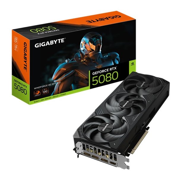【20日は24時間限定クーポン配布】GIGABYTE ギガバイトGeForce RTX 5080 16GB GV-N5080WF3OC-16GD(2658570)代引不可 送料無料