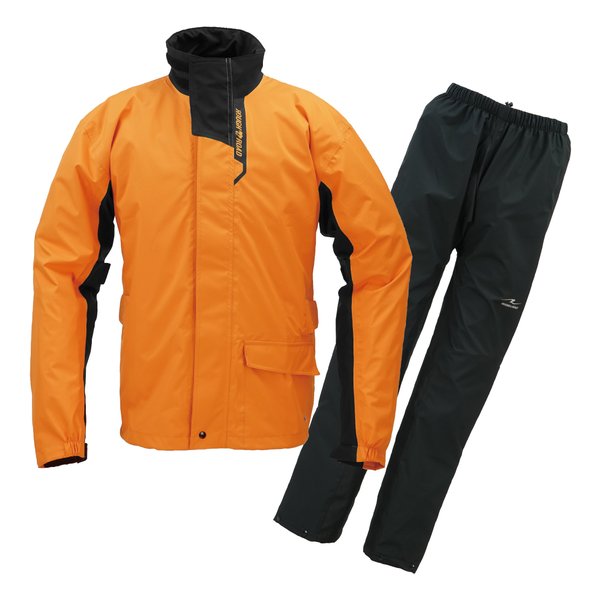 【10日は24時間限定クーポン配布】ROUGH&ROAD ラフアンドロードデュアルテックス3レイヤーBIBレインスーツ オレンジ-XL RR7812OR5(2660267)代引不可 送料無料