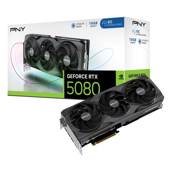【15日は24時間限定クーポン配布】PNY ピーエヌワイPNY GeForce RTX 5080 16GB Overclocked Triple Fan 転送不可 VCG508016TFXPB1-O(2666224)送料無料