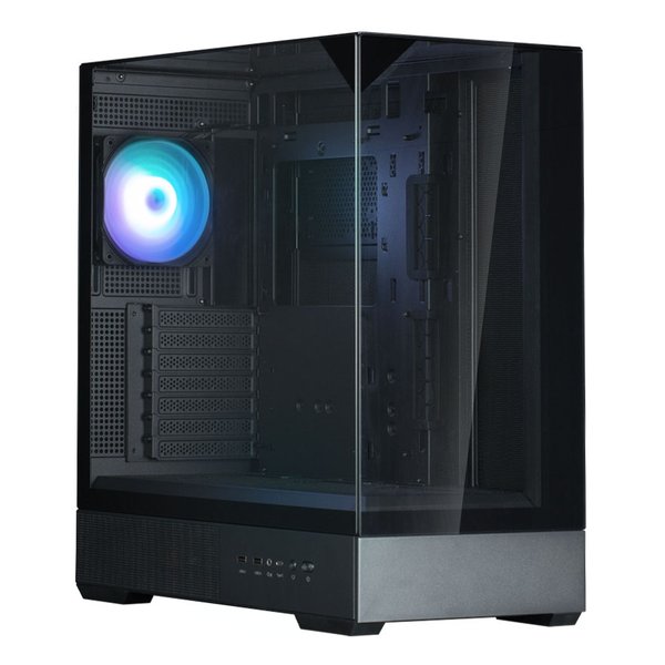 zalman ザルマンミドルタワー型PCケース P40 Prism Black ATX/ピラーレスデザイン/ブラック P40 PRISM BLACK(2644161)代引不可 送料無料