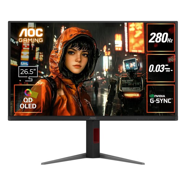 【20日はエントリーで最大5000ポイント】AOC エーオーシー26.5インチQD-OLEDパネルゲーミングモニター Q27G4ZD/11(2676070)代引不可 送料無料