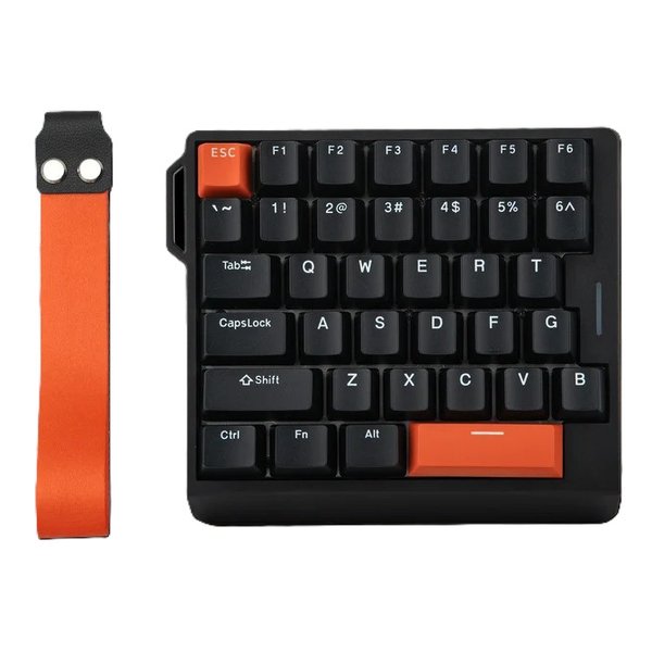 【10日は24時間限定クーポン配布】EPOMAKER（エポメーカー）片手用ゲーミングキーボード HE30 左手レイアウト/ブラック/オレンジ EM-HE30-BO-A(2679244)送料無料