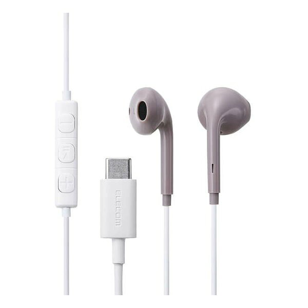 ●USB Type-C 接続の有線イヤホンUSB Type-C ポートのあるスマートフォンやタブレットで使える有線イヤホンです。USB Type-C コネクターで直接接続できるため、複数のデバイスで使えて、音声の遅延や途切れもなく動画鑑賞やゲームをストレスなく楽しめます。●DAC搭載USB Type-C コネクター購入後はご使用のスマートフォンやタブレットに挿すだけですぐに使えます。DAC搭載タイプなので、スマートフォンやタブレットなど幅広い機種に接続するだけで使用でき、ペアリングなどは一切不要です。※全ての機器、OSバージョン、アプリケーションなどとの完全な互換性を保証するものではありません。●圧迫感のない開放式インナーイヤー型耳への負担が少なく長時間でも快適で、周囲の音も聞こえるので安心です。●通話対応リモコンマイク付きリモコンマイクで音量調節やハンズフリー通話を手軽に操作できます。さらに、センターボタンを長押し(2秒以上)するだけで、スマートフォンを取り出さずに音声アシスタントを呼び出すことも可能です。●スマホゲームも快適にプレイ音声と映像のズレが生じないため、リズムゲームを始めとしたスマホゲームのプレイにも適しています。●断線しにくいケーブル強度向上設計厳しい耐久性試験をクリアした、断線しにくい「ケーブル強度向上設計」のため、安心して使用できます。※ELECOM社測定基準に準拠●バランスの良い高音質φ14.2mmダイナミックドライバーを採用し、バランスの良い高音質での再生が可能です。■型式 ：インナーイヤー型■ドライバーユニット ：φ14.2mmダイナミックドライバー■インピーダンス ：21Ω■最大許容入力 ：10mW■再生周波数帯域 ：20Hz〜20.000Hz■コネクター形状 ：USB Type-C(TM)プラグ■ケーブル長 ：約1.2m(Y型)■対応機種 ：USB Type-C(TM)を搭載したスマートフォン、タブレット ※全ての機器、OSバージョン、アプリケーションなどとの 完全な互換性を保証するものではありません。■動作時環境条件(温度) ：-20℃〜65℃■動作時環境条件(相対湿度)：20%〜80％ ※結露なきこと■防塵・防水性能 ：無し■外形寸法：イヤホン(片耳)：幅約17.6mm×奥行約16mm×高さ約40mm ※ケーブル含まず■質量 ：約2.4g ※ケーブル含まず■カラー ：ピンクグレージュ■保証期間 ：1年間