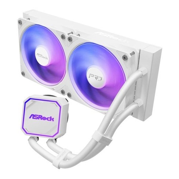 ●ポンプカバーにアドレサブルRGB LEDを装備耐久性の高いポリカーボネート製のポンプカバーにはアドレサブルRGB LEDを搭載。明るく均一に拡散するライティングで、鮮やかなドレスアップを楽しめます。●PWM対応の高性能ポンプを搭載自動車グレードの部材を採用する高性能ポンプを搭載。耐久性に優れた三相6スロット4極モーターと、熱効率を高めるデュアルインレット設計により、安定した冷却力を実現します。●冷却効率を高める高静圧ファンを採用リングフレーム構造により、気流を集中させて高い静圧を実現。低負荷時にファン回転を停止させることでノイズを低減するほか、カスタマイズ可能なアドレサブルRGB LEDも備えています。■材質 ：アルミニウム（ラジエーター）、銅（ウォーターブロック）、IIR+EPDM（チューブ）■ファン ：120mm アドレサブルRGB LEDファン×2（PWM対応）■ファン回転数 ：0〜2.100rpm ±10%■風圧 ：最大1.77mmH2O■風量 ：最大62.6CFM■ポンプスピード ：1.200〜3.200rpm ±10%■ノイズレベル ：最大31dBA（ファン）■電源コネクタ ：4ピン（ファン）、4ピン（ポンプ）■本体サイズ ：277×119.2×27mm（ラジエーター） 71.3×84.1×53.9mm（ウォーターブロック）■対応CPUソケット ：Intel：LGA1851/1700 AMD：AM5/AM4■カラー ：ホワイト