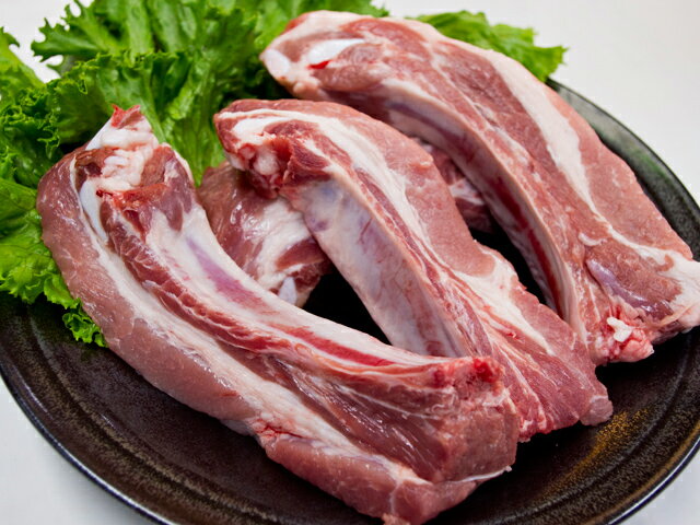 【いい肉屋】九州産○豚骨付きカルビ　スペアリブ[1枚分]☆焼肉・バーベキューで豪快にかぶりつき♪