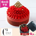 ＼早割4/1 10時まで！／ 母の日 ケーキ 花 セット プレゼント ギフト 「シーキューブ フラワーケーキ＜ショコラ＆フレーズ＞」 プリザーブドフラワー カーネーション そのまま飾れる クリアケース入り スイーツ いちご 冷凍 フラワー 2024