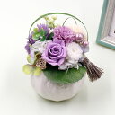 お盆 初盆 新盆 旧盆 【お悔み・お供えの花】プリザーブドフラワー「望郷〜パープル〜」花 お悔やみ 長持ち お彼岸 彼岸 法要 一周忌 四十九日 供花 葬儀 法...