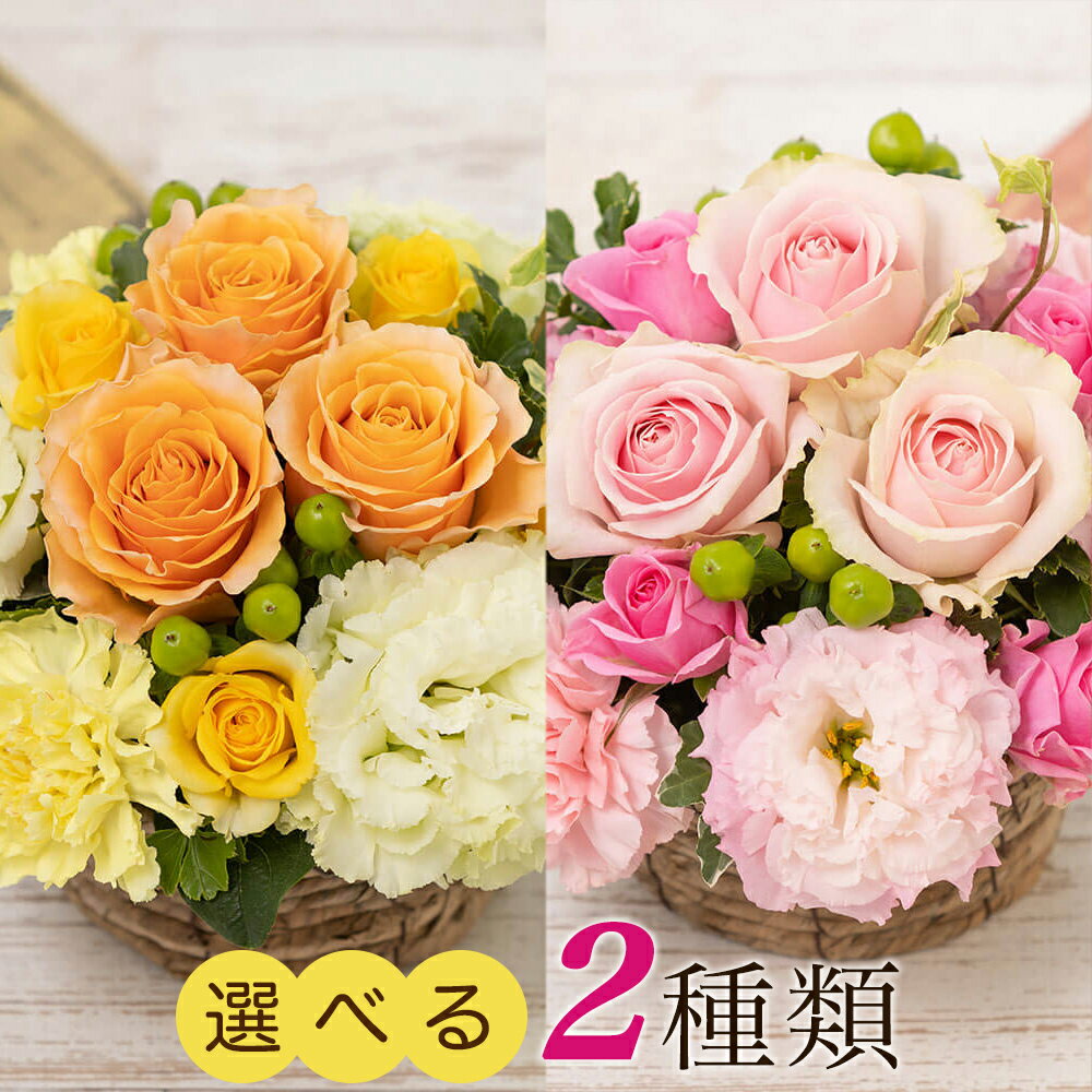 誕生日 花 花かご ギフト お見舞い 発表会 お花 アレンジメント「フェ ド フルラージュ～Orange／Rose～」 プレゼント バラ カーネーション トルコキキョウ お祝い 送料無料