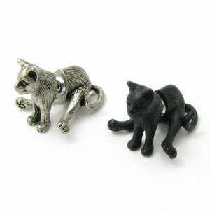 ピアス ネコ 猫 ねこ 立体ピアス 2色 カジュアルピアス KP39027 1個売り