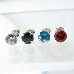 ピアス 6mmジルコニア シンプル シルバーピアス NA1004【シルバー】