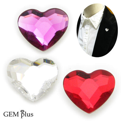 ラペルピン メンズ ハート シンプル スワロフスキー ピンブローチ JS10005【GEM plus】【結婚式】【レディース】