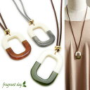 ネックレス レディース アクリル レザーネックレス バイカラー オーバル モダン ロング レザーペンダント JN10033