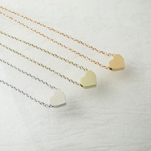 Rakuten - ネックレス M'size ハートモチーフシンプルチェーンネックレス kn16003-16005【ペンダント】【ペアネックレス】【革ネックレス】