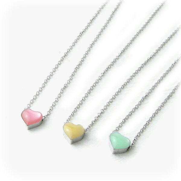 Rakuten - ネックレス レディース ハート パステル 可愛い ミニ 小さい チェーン 華奢 KN17033-35【