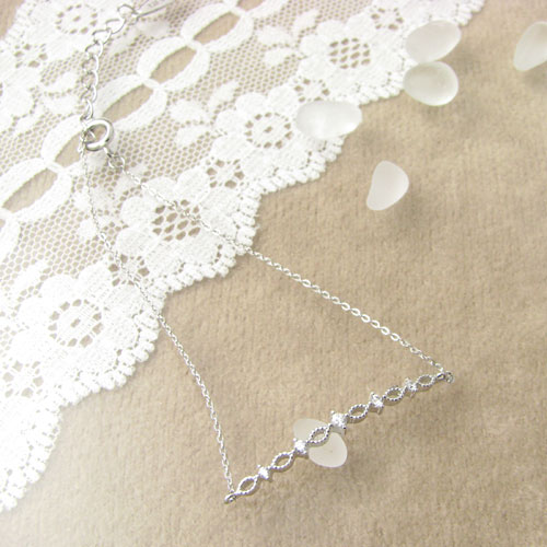 ブレスレット レディース Cheri シルバーブレスレット レースみたい キュービックジルコニア チェーン 繊細 SBR36-006