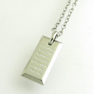 ネックレス close to me St ステンレスシリーズ ジルコニア付きメッセージプレート ステンレスネックレス（メンズ）SN11-021【サージカルステンレス】