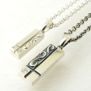 ペアネックレス DAgDART ダグダート：Prece『誕生石付き』 バースデイストーン 合わせるとハートになる シルバープレートペアネックレスDT-384 385【ネックレス】