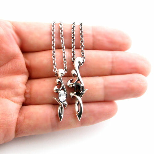 ペアネックレス DAgDART ダグダートアラベスクデザインシルバーペンダントキュービックジルコニア スモーキークォーツDT-481 482