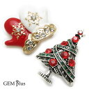 ブローチ レディース クリスマス ツリー 手袋 スノーフレーク 雪の結晶 ミトン ピンブローチ ラペルピン メンズ 結婚式 Xmas【GEM plus】CES1...