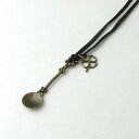 ネックレス レザーネックレス ティースプーン×クローバー 革 kn17080-17082【ペンダント】【革ネックレス】