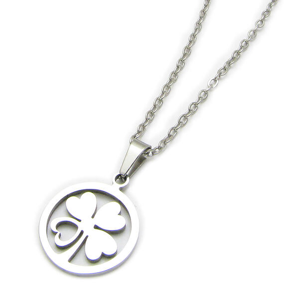 ネックレス メンズ レディース クローバー 四つ葉 ステンレス チェーンネックレス シンプル 幸運 招福 CEN10043【ペンダント】