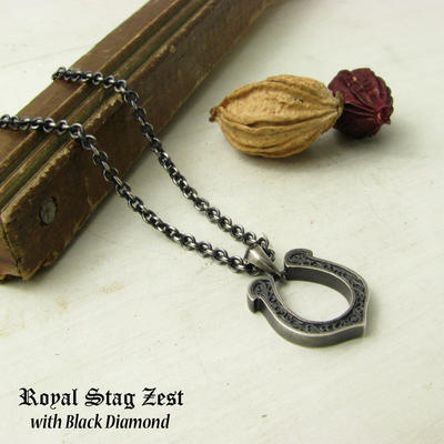 Rakuten - ネックレス メンズ RoyalStagZEST シルバーネックレス ホースシュー 馬蹄 ラッキー ブラックダイヤモンド SN25-035【ペンダント】