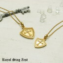 ペアネックレス シルバー K23RGP ゴールド RoyalStagZEST クロス シールド 盾 天然 ダイヤモンド 二個セット SN26-003004【ペン...