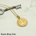 ネックレス メンズ シルバー K23RGP ゴールド RoyalStagZEST コイン 硬貨 ラージサイズ 天然 ダイヤモンド SN26-005【ペンダント】