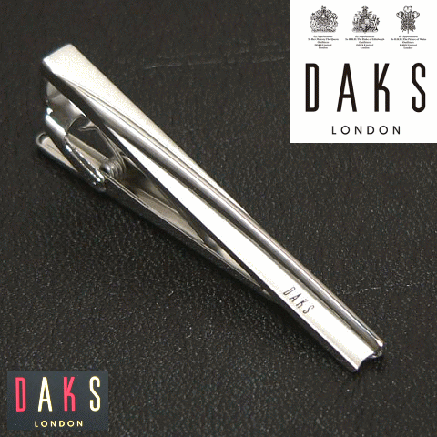 ダックス(ネクタイピン） DAKS ダックス ネクタイピン（タイバー） カーブカット＆ロジウムメッキ #DT3023 【送料無料】【コンビニ受取対応商品】【ギフト・プレゼント】