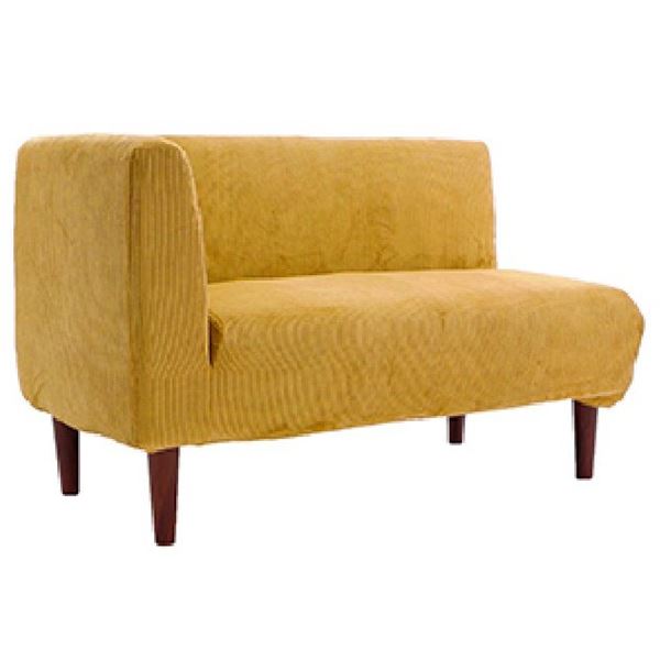 【送料無料】ダイニング ソファー 右肘 コーディロイ生地 イエロー 片肘付き ポケットコイル 日本製 コ..
