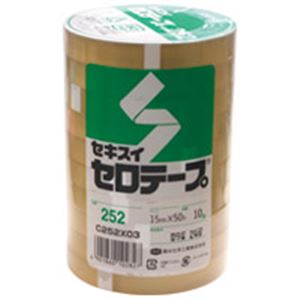 （まとめ）セキスイ セロテープ 252 15mmx50m 10巻 【×3セット】
