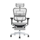 【送料無料】エルゴヒューマン プロ2 ハイタイプ オットマン(ブラックフレーム×ホワイト)EHP2-LPL-DR-BF-WH【PU】新基盤 組立品【代引不可】