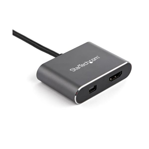 【送料無料】StarTech.com USB TypeC-Mini DisplayPort／HDMI変換アダプタ 4K／60Hz スペースグレーCDP2HDMDP 1個