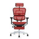 【送料無料】エルゴヒューマン プロ2 ハイタイプ オットマン(ブラックフレーム×レッド)EHP2-LPL-DR-BF-RD【PU】新基盤 組立品【代引不可】