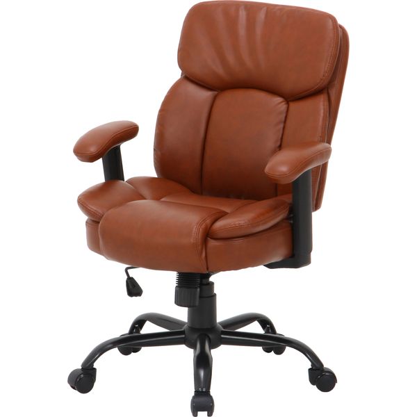 【送料無料】PUプレジデントチェアーマンチェスター BR ブラウン 組立品【代引不可】