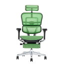 【送料無料】エルゴヒューマン プロ2 ハイタイプ オットマン(ブラックフレーム×グリーン)EHP2-LPL-DR-BF-GN【PU】新基盤 組立品【代引不可】