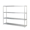 【送料無料】ステンレス シェルフ 46×180cm 4段 H150cm 日本製 耐錆 耐薬性 耐久性 冷蔵 冷凍 高温多湿対応 収納棚 オープンラック 組立式